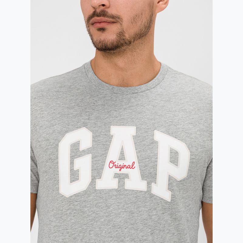 Férfi póló GAP Logo Original Tee grey heather 4