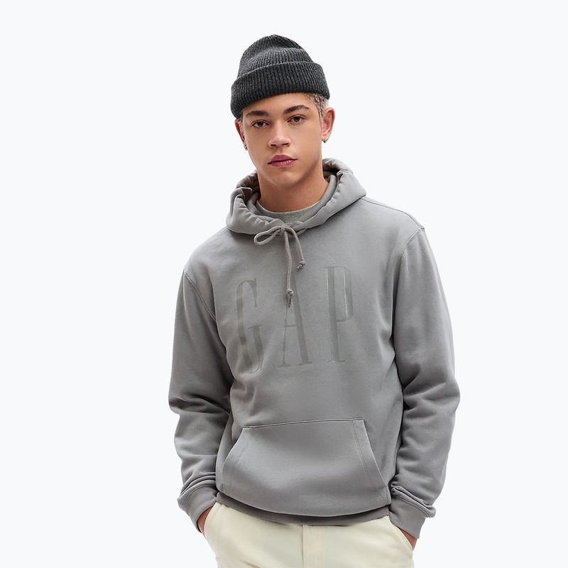 Férfi pulóver GAP Shine Logo Hoodie pilot grey