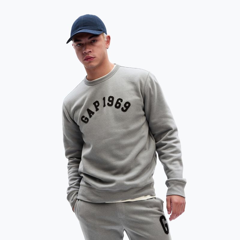 Férfi pulóver GAP 1969 Logo Crewneck pilot grey