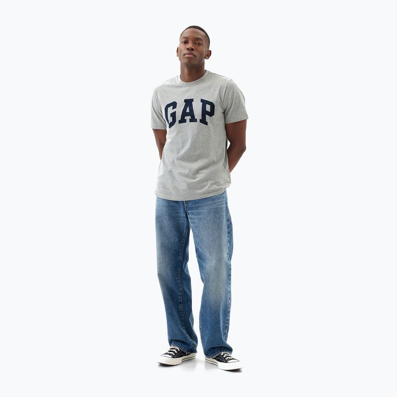 Férfi póló GAP Soft Basic Logo heather grey 2