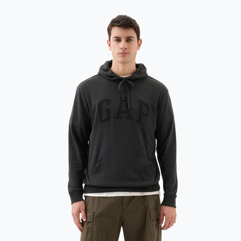 Férfi pulóver GAP Heritage French Terry Logo moonless night