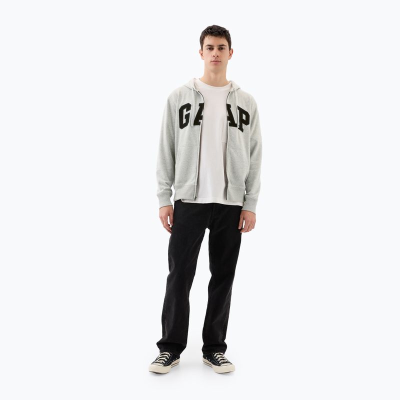 Férfi pulóver GAP Heritage French Terry Fullzip Logo light heather grey 2