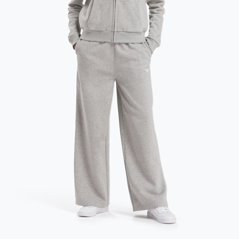 Női Reebok Identity Small Logo Fleece Fleece WIde Leg nadrág közepes szürke sörényszürke