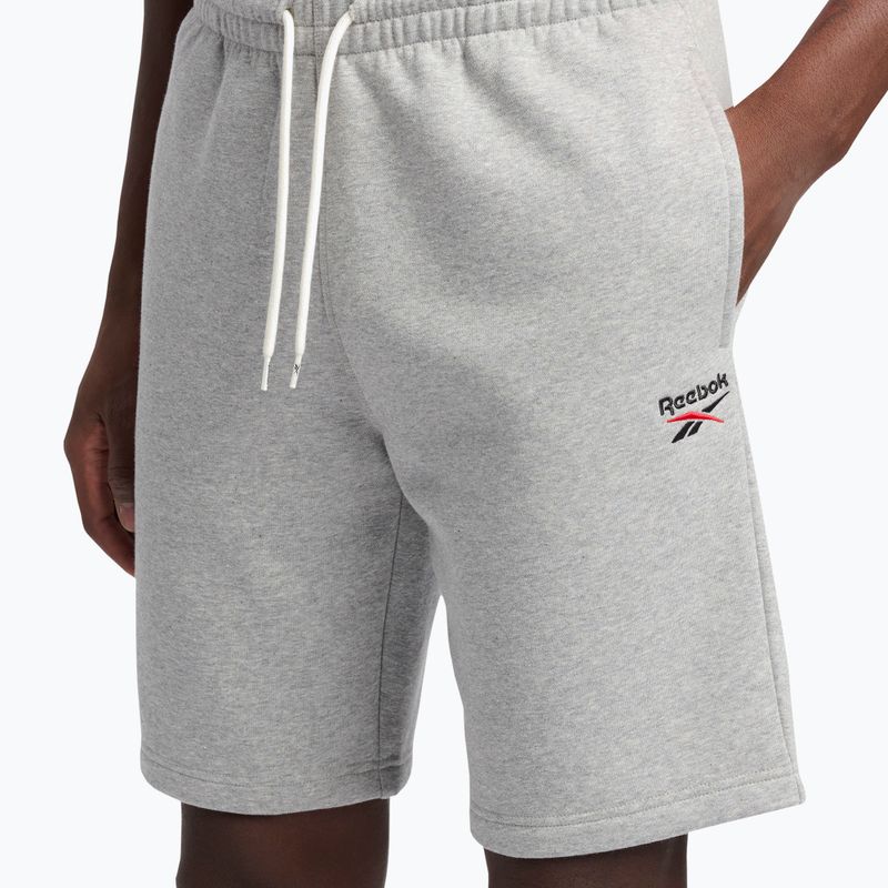 Férfi Reebok Identity Small Logo Fleece edzőnadrág közepes szürke sörény/vektor piros 4