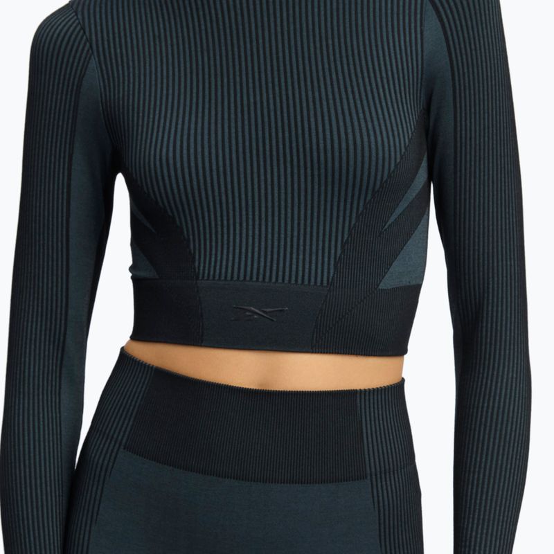 Női hosszú ujjú edzőruha Reebok RBK Lab Seamless Crop fekete 4