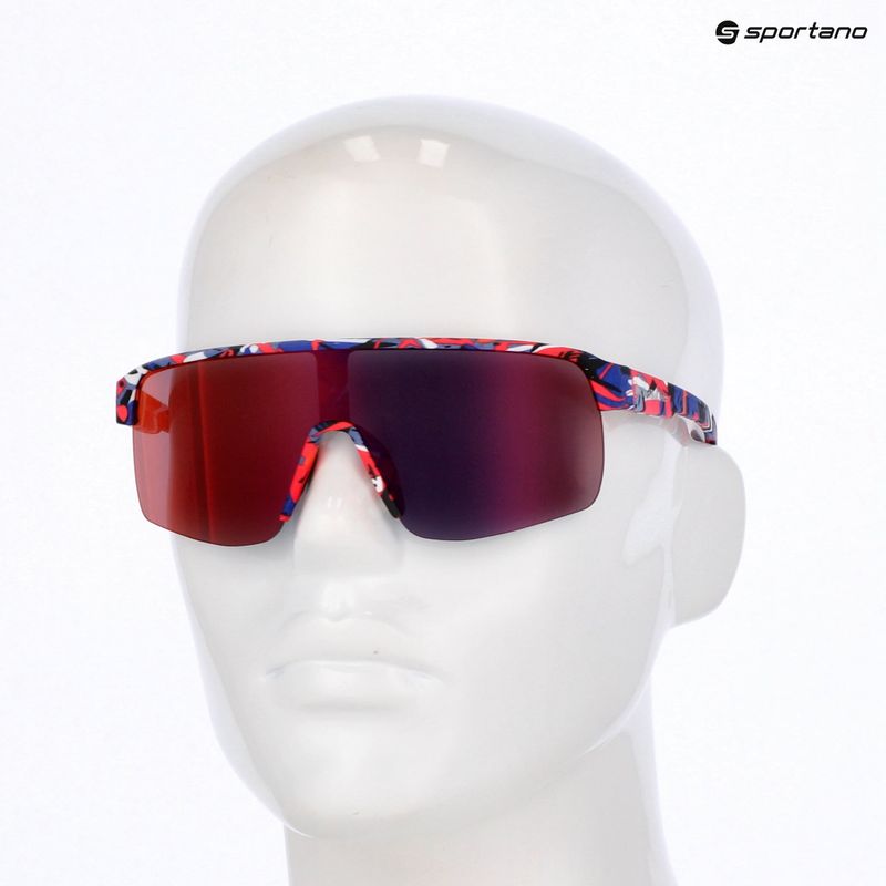 Napszemüveg Red Bull SPECT Dakota matt blue-burgundy pattern/smoke red-purple mirror 7