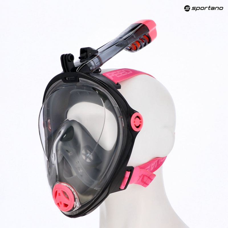 AQUA-SPEED Spectra 2.0 teljes arcú maszk snorkelinghez fekete/rózsaszín 7