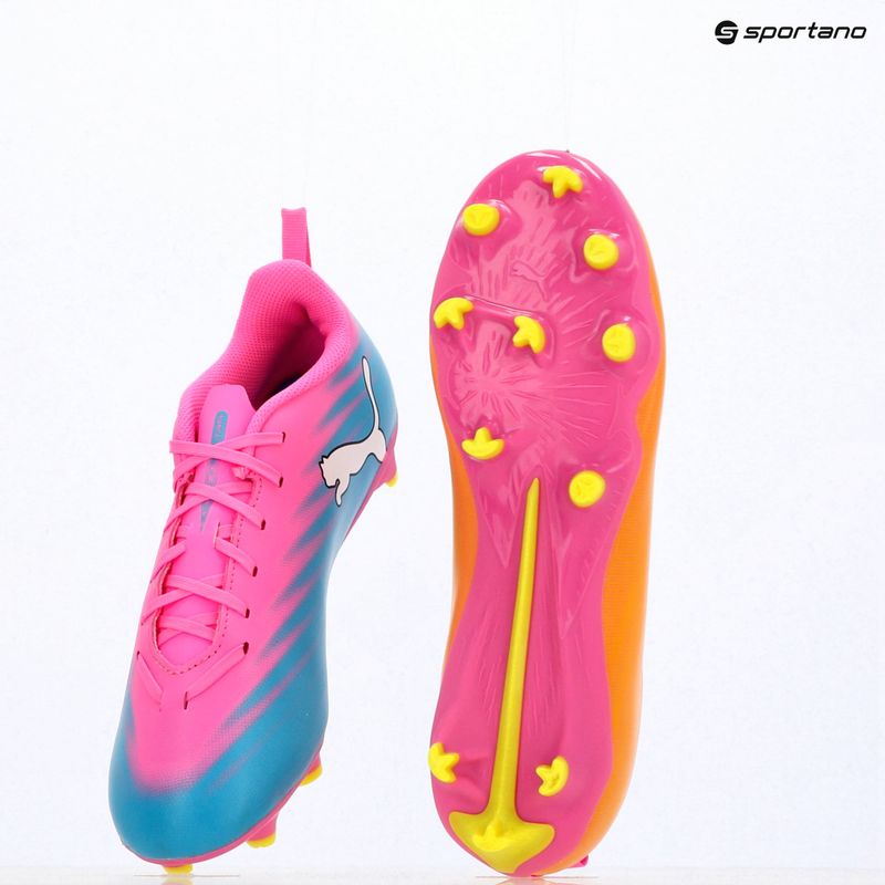Gyerek focicipő PUMA Ultra 6 Play FG/AG Jr poison pink/puma white/sun stream/bright aqua/puma black 16