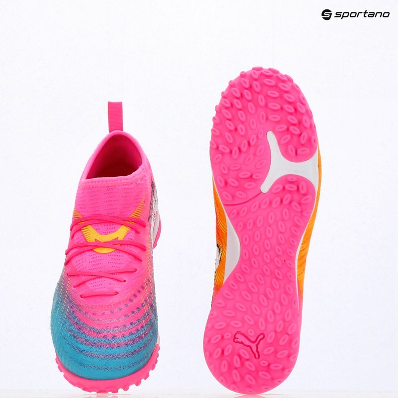 Gyerek focicipő PUMA Future 9 Match TT + Mid Jr poison pink/puma wht/sun stream/bright aqua/puma blk 14