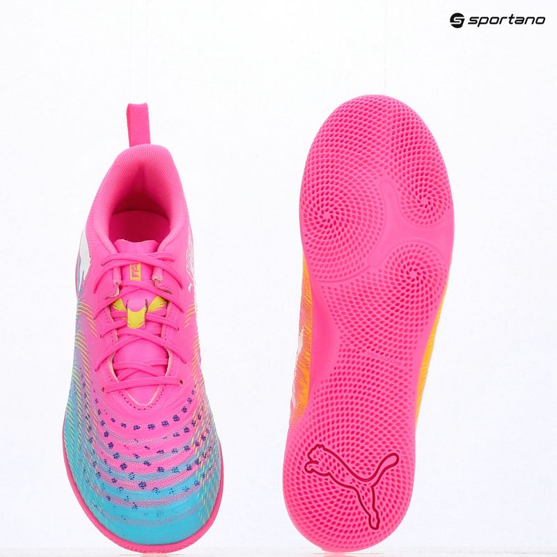 Gyerek focicipő PUMA Future 9 Play IT Jr poison pink/puma white/sun stream/bright aqua/puma black 17
