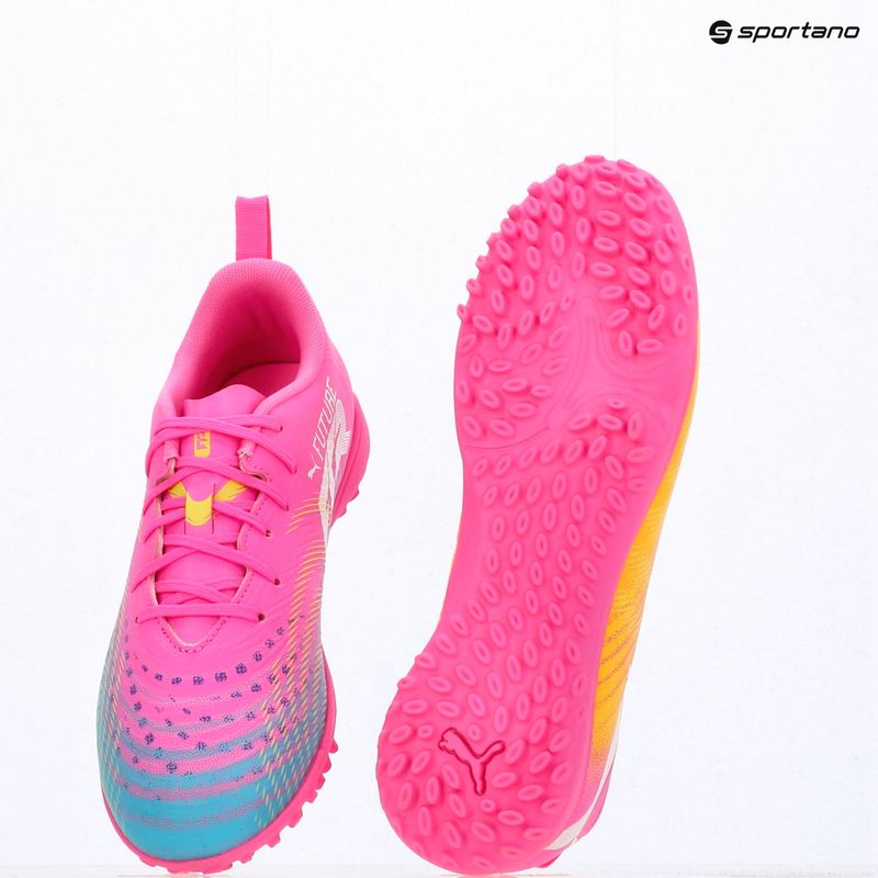 Gyerek focicipő PUMA Future 9 Play TT poison pink/puma white/sun stream/bright aqua/puma black 17