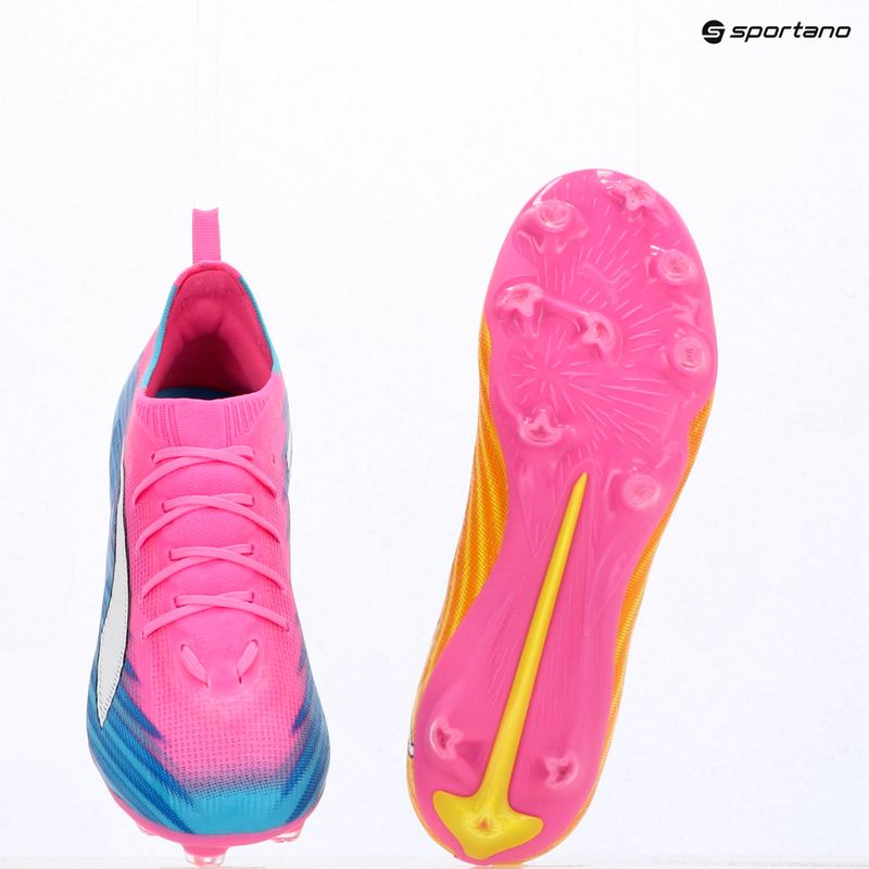 Gyerek focicipő PUMA Ultra 6 Pro Jr FG/AG poison pink/puma white/sunstream/bright aqua/puma black 15