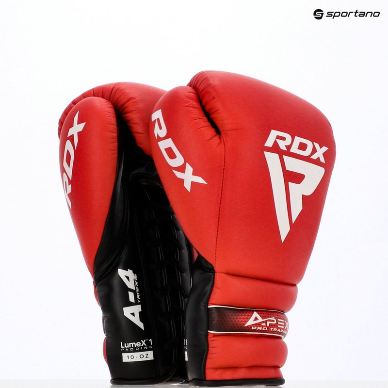 Boxkesztyű RDX Apex Lace Up Training Sparring Boxing red 14