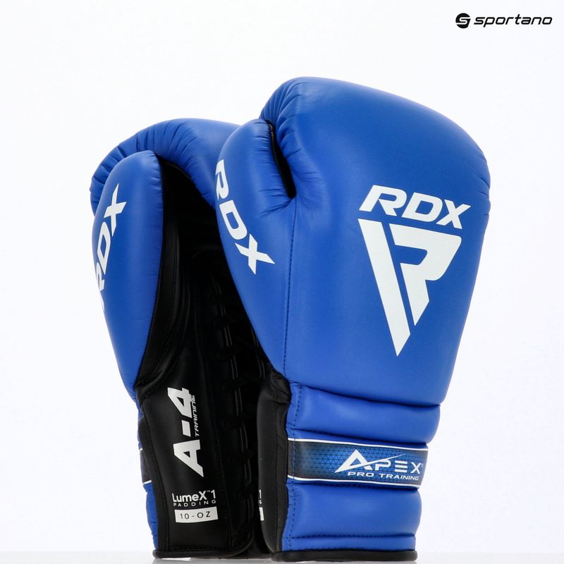 Boxkesztyű RDX Apex Lace Up Training Sparring Boxing blue 13