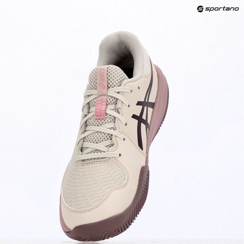 Gyerek teniszcipő ASICS Gel-Resolution X GS Clay soft oat/dark aubergine 9