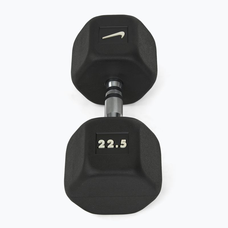 Gumírozott kézisúlyzó Nike Strength Hex Dumbbell 22,5 kg black/white 2