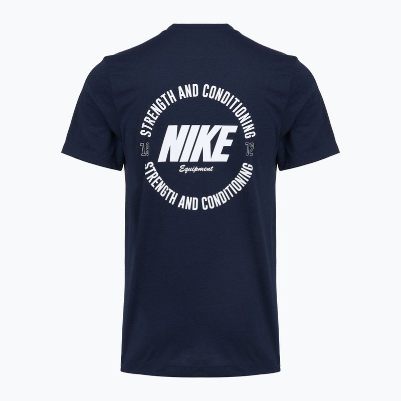 Férfi edző póló Nike Strength S&C Dri-Fit navy/white 2