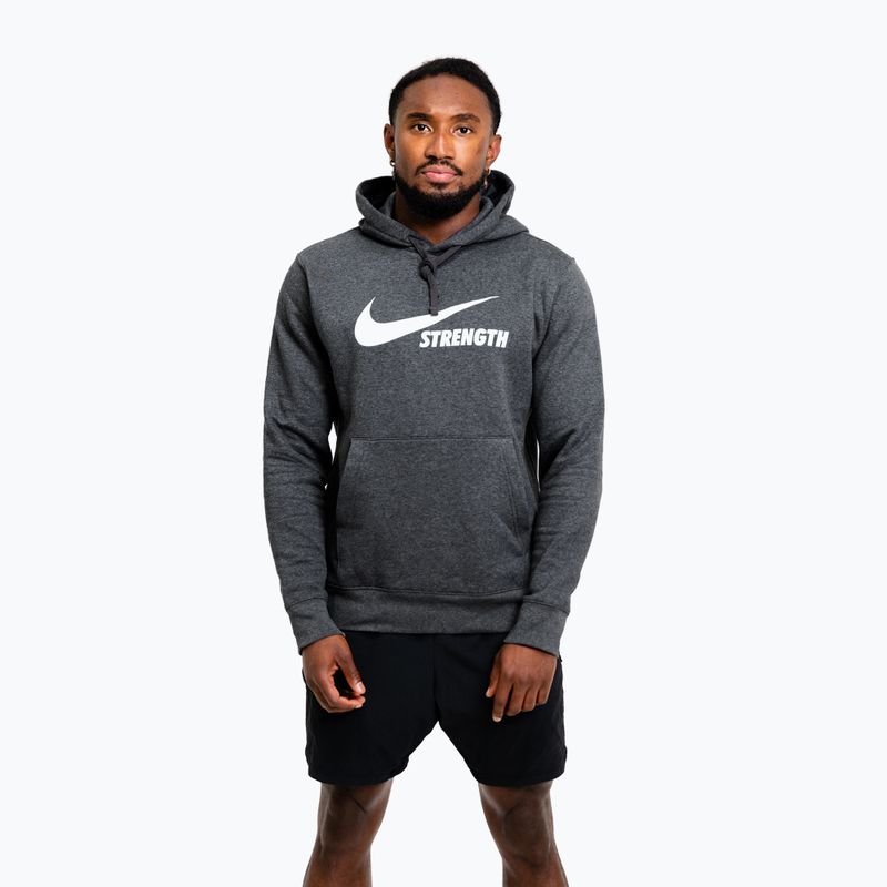 Férfi pulóver Nike Strength Hoodie charcoal/white