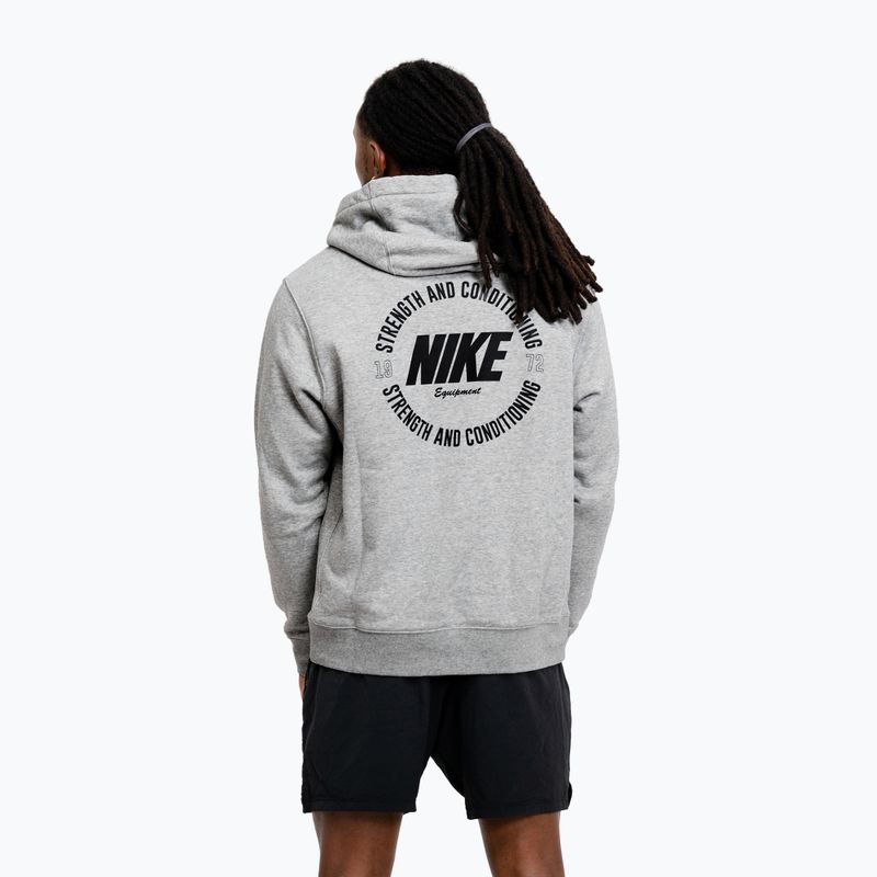 Férfi pulóver Nike Strength S&C Hoodie heather grey/black 3