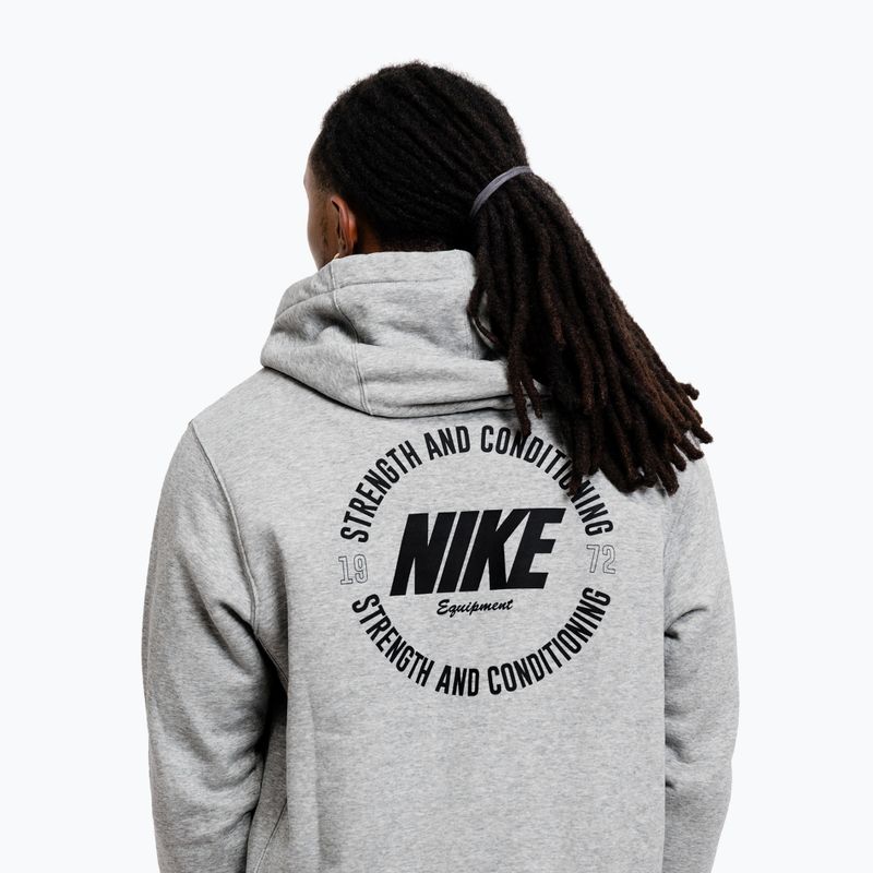 Férfi pulóver Nike Strength S&C Hoodie heather grey/black 5