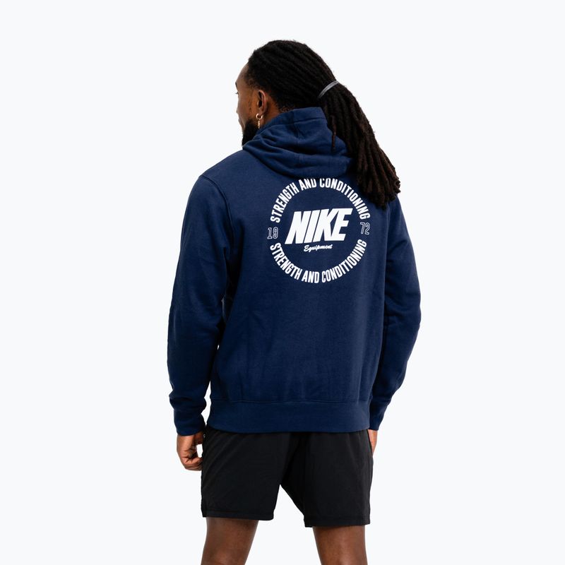 Férfi pulóver Nike Strength S&C Hoodie navy/white 3