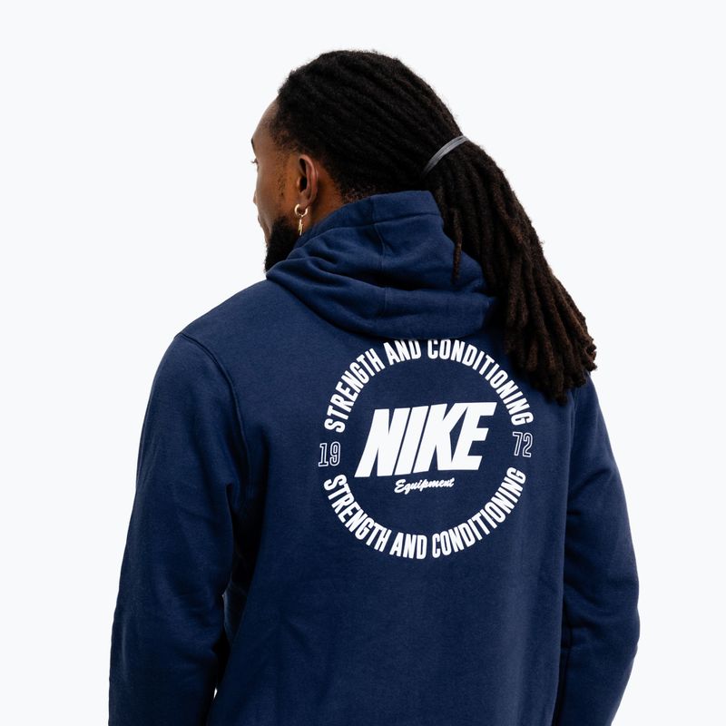 Férfi pulóver Nike Strength S&C Hoodie navy/white 5