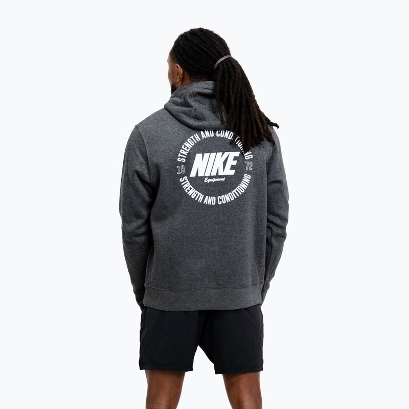 Férfi pulóver Nike Strength S&C Hoodie charcoal/white 3