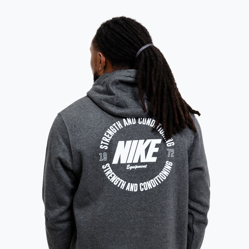 Férfi pulóver Nike Strength S&C Hoodie charcoal/white 5