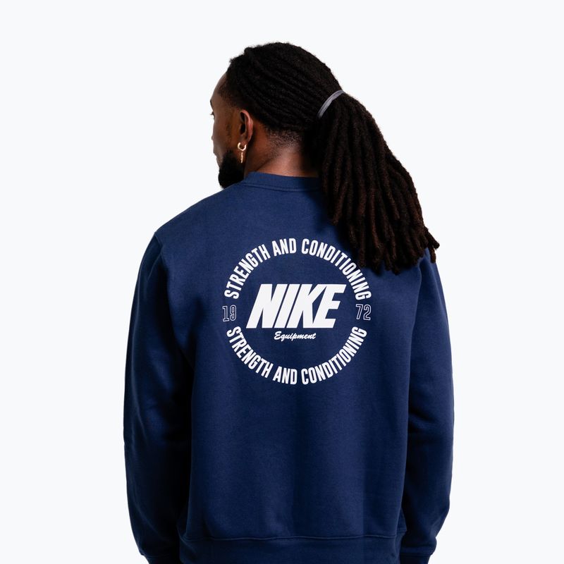Férfi pulóver Nike Strength S&C Crewneck navy/white 2