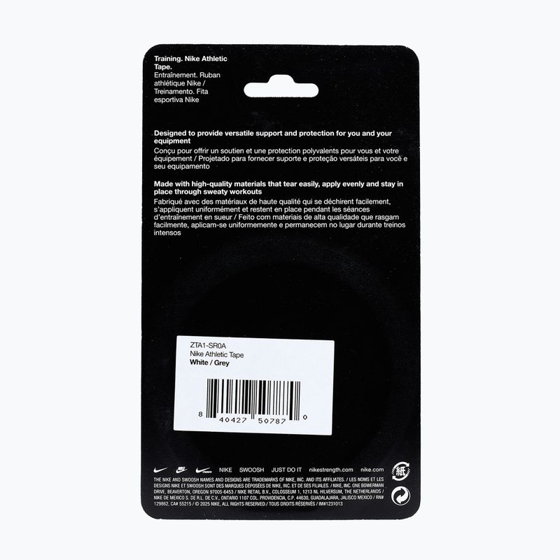 Kohéziós rugalmas kötés Nike Strenght Athletic Tape white/grey 8