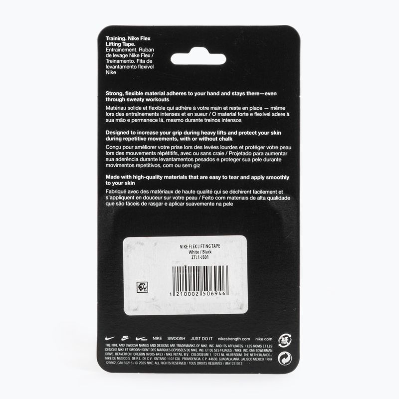Kohéziós rugalmas kötés Nike Strenght Flex Lifting Tape white/black 2