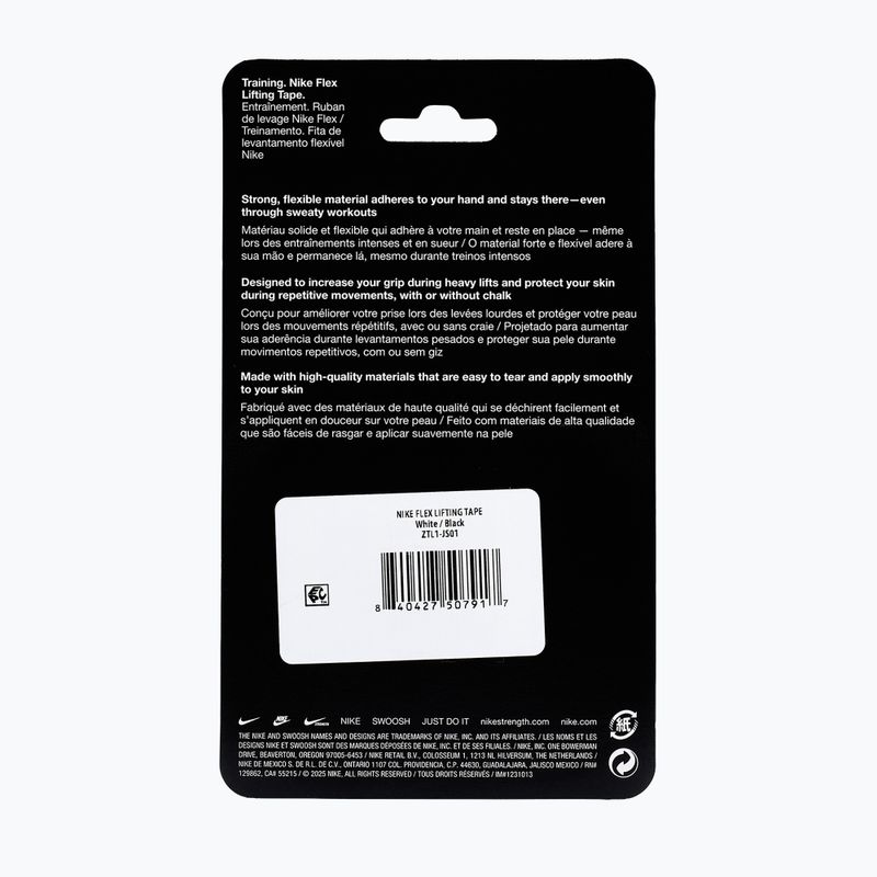 Kohéziós rugalmas kötés Nike Strenght Flex Lifting Tape white/black 6