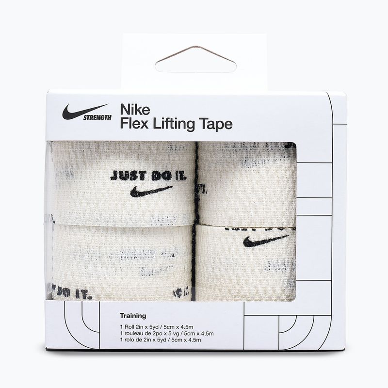 Nike Strenght Flex Lifting Tape elasztikus kohezív kötés 4 db fehér/fekete