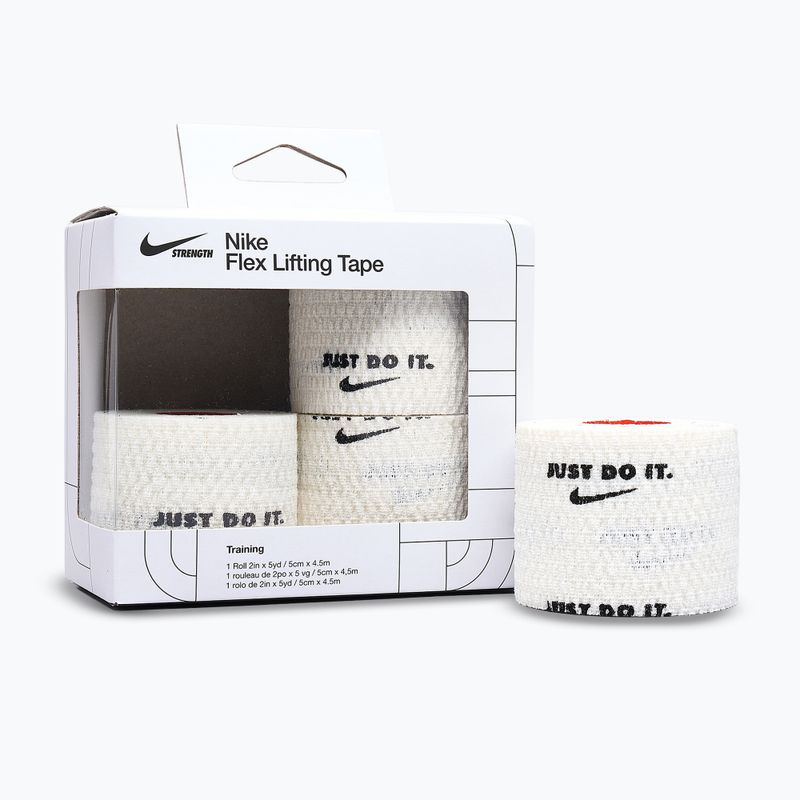 Kohéziós rugalmas kötés Nike Strenght Flex Lifting Tape white/black 2