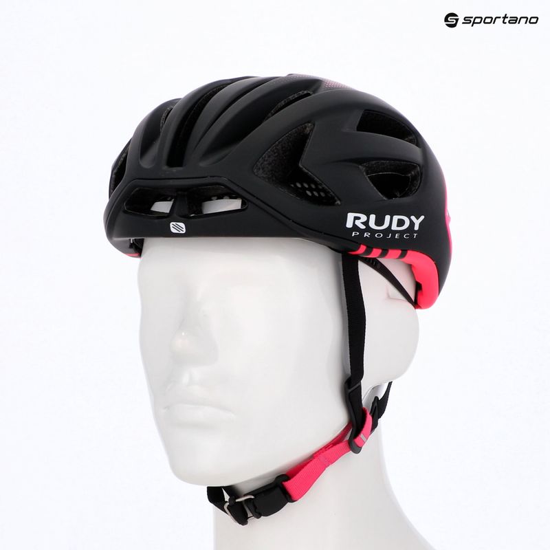 Rudy Project Egos fekete/rózsaszín fluo matt kerékpáros sisak 7