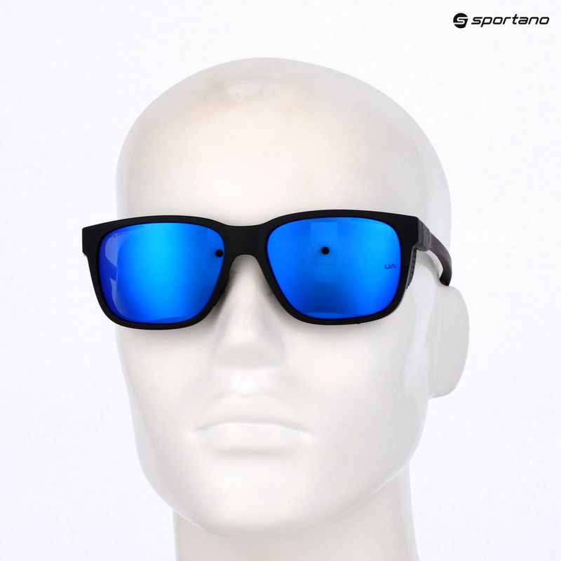 Férfi Under Armour Glacial matt fekete/szürkéskék tükör ezüst polarizált napszemüveg o 10