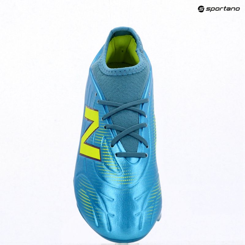 Gyermek focicipők New Balance Tekela Team V5 FG metallic blue/alkaline green 9