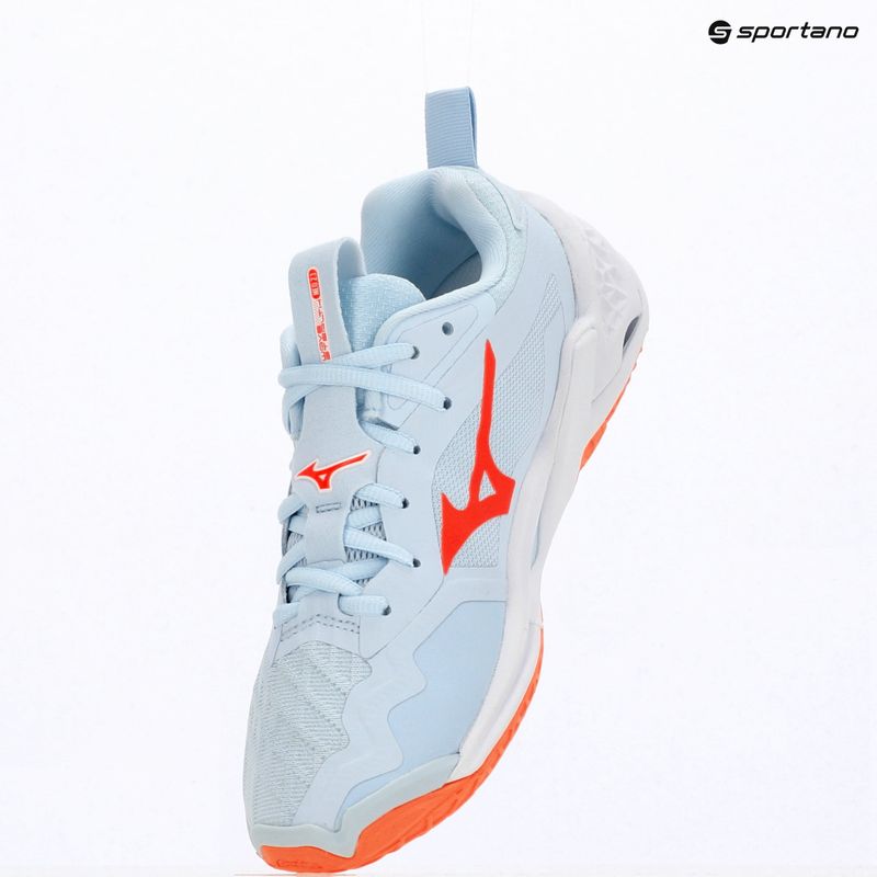 Női kézilabda cipő Mizuno Wave Stealth Neo 2.1 blue finch/lava orange/white 9