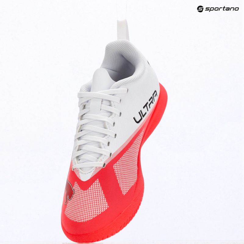 Gyermek focicipők Puma Ultra 7 Play IT Jr Ultra Red/Puma Black/Puma White 8