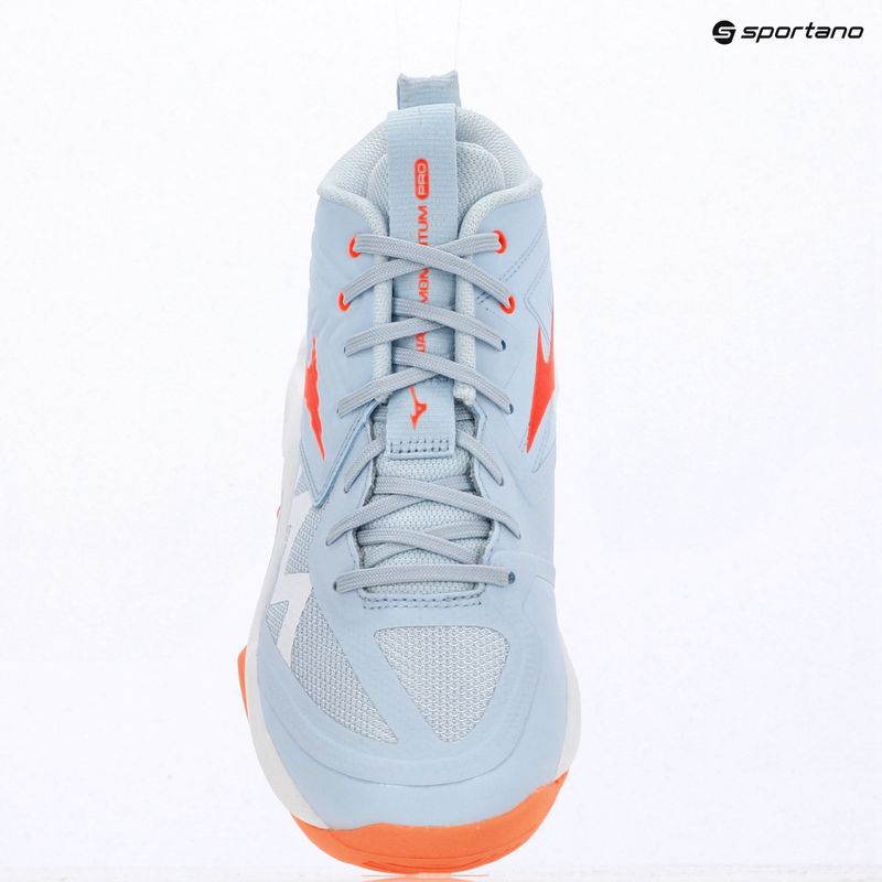 Női röplabda cipő Mizuno Wave Momentum Pro Mid blue finch/lava orange/flamingo coral 15