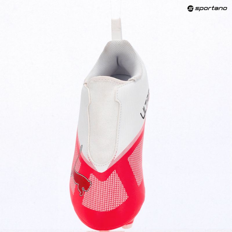 Gyermek focicipők Puma Ultra 7 Play LL FG/AG Jr Ultra Red/Puma Black/Puma White 8