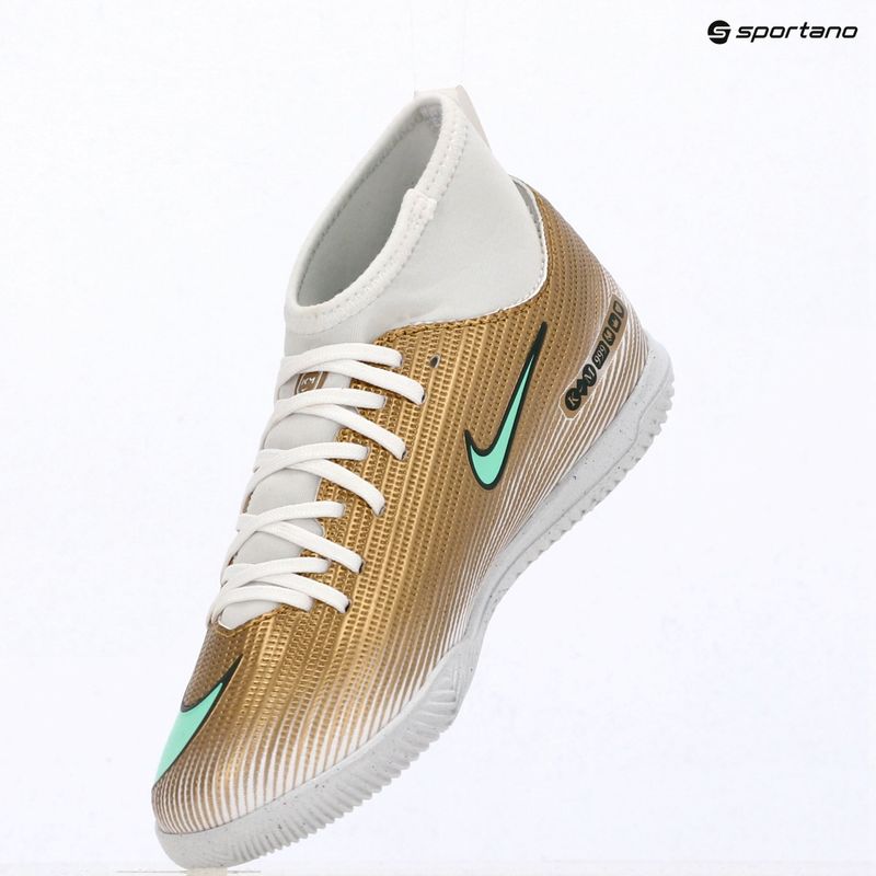 Gyermek focicipők Nike Jr. Mercurial Superfly 11 Club "Kylian Mbappé" metallic gold/green glow 15