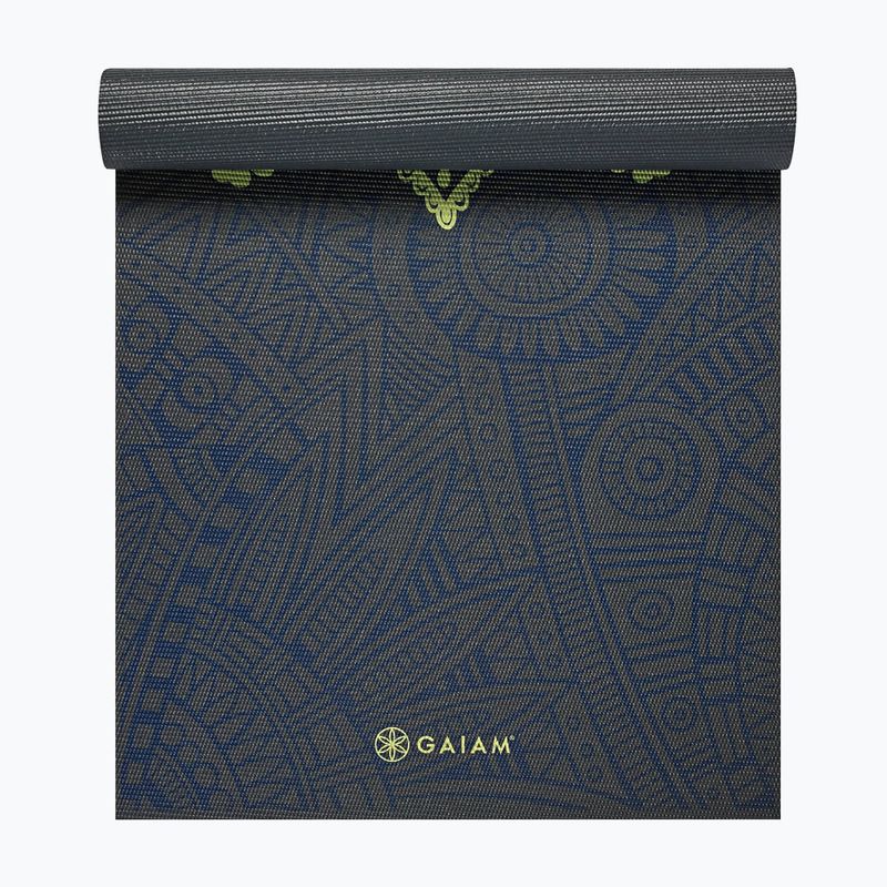 Jógaszőnyeg Gaiam Premium Sundial Layers 6 mm black/navy/yellow 2