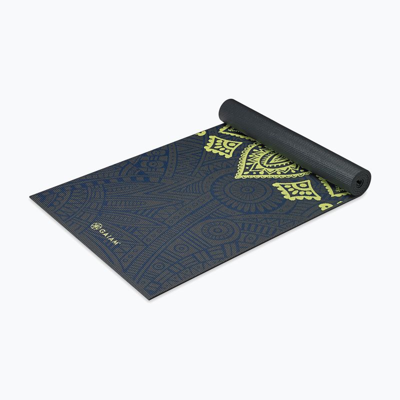 Jógaszőnyeg Gaiam Premium Sundial Layers 6 mm black/navy/yellow 3