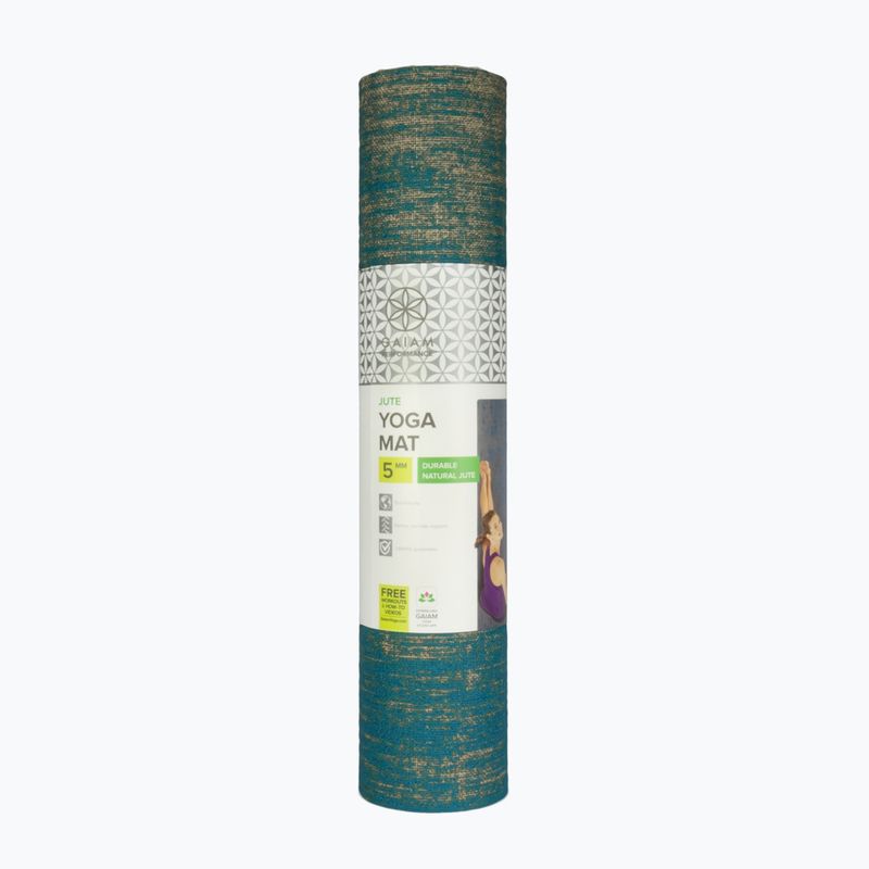 Jógaszőnyeg Gaiam Jute 6 mm blue 6