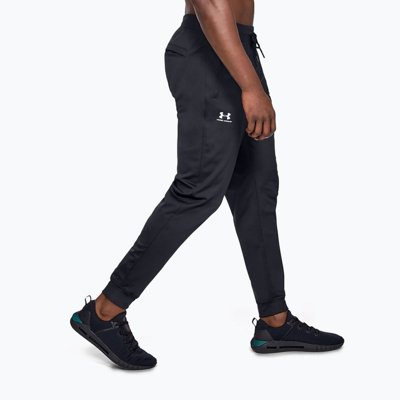 Férfi Under Armour Sportstyle Tricot Jogger fekete-fehér nadrág 4