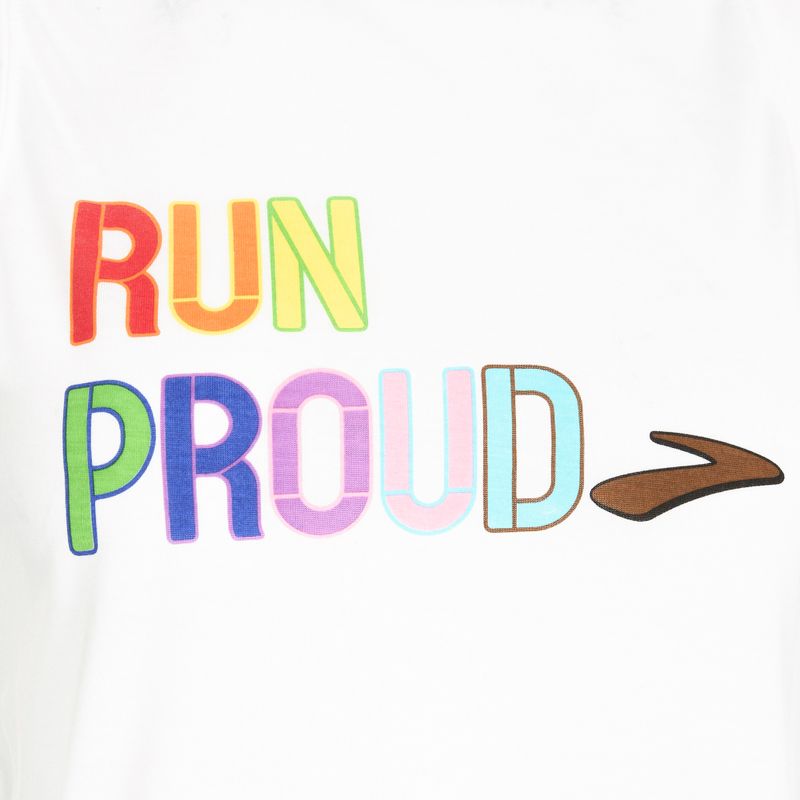 Női Brooks Distance Graphic Tank fehér/szivárvány/szemöldök futópóló 3