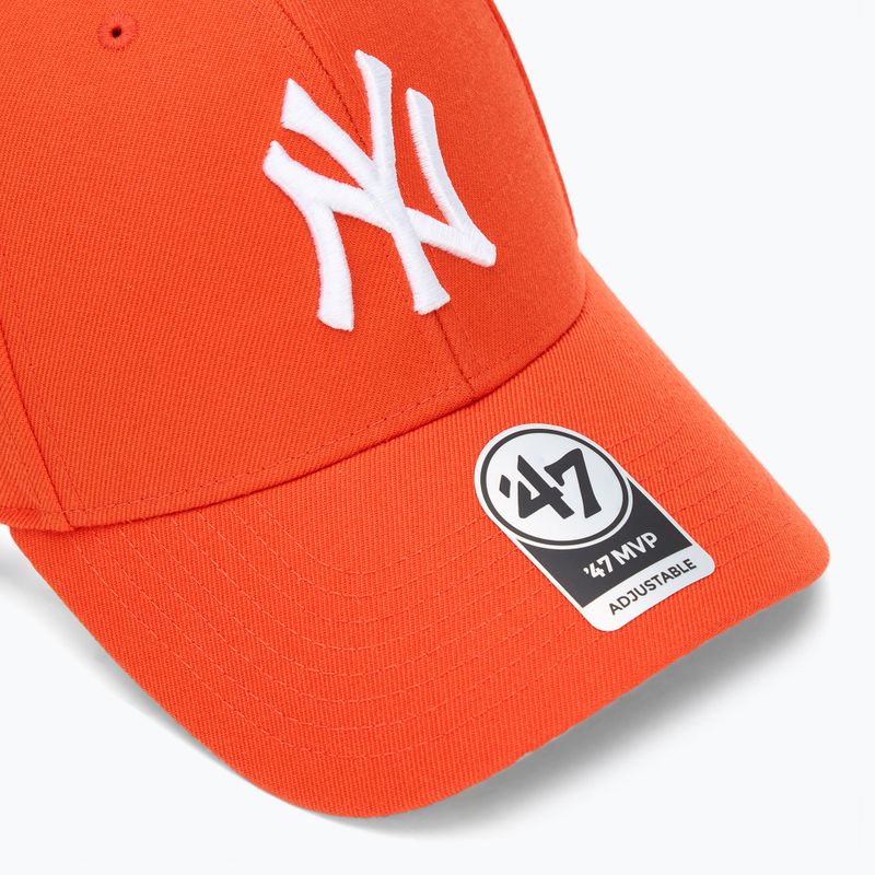 47 Brand MLB New York Yankees MVP vibráló narancssárga baseball sapka 3