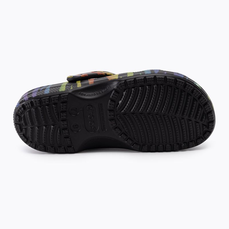 Crocs Classic Seasonal Printed zebra rainbow női papucs 5