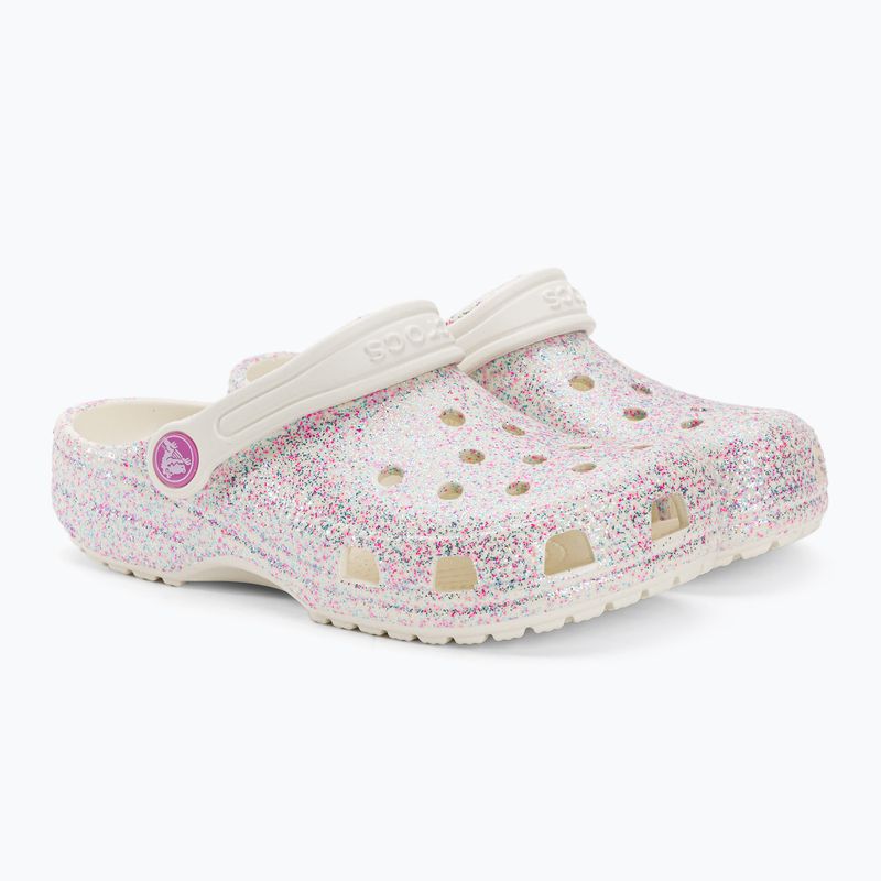 Crocs Classic Glitter Clog gyermek flip-flop bianco sporco 5